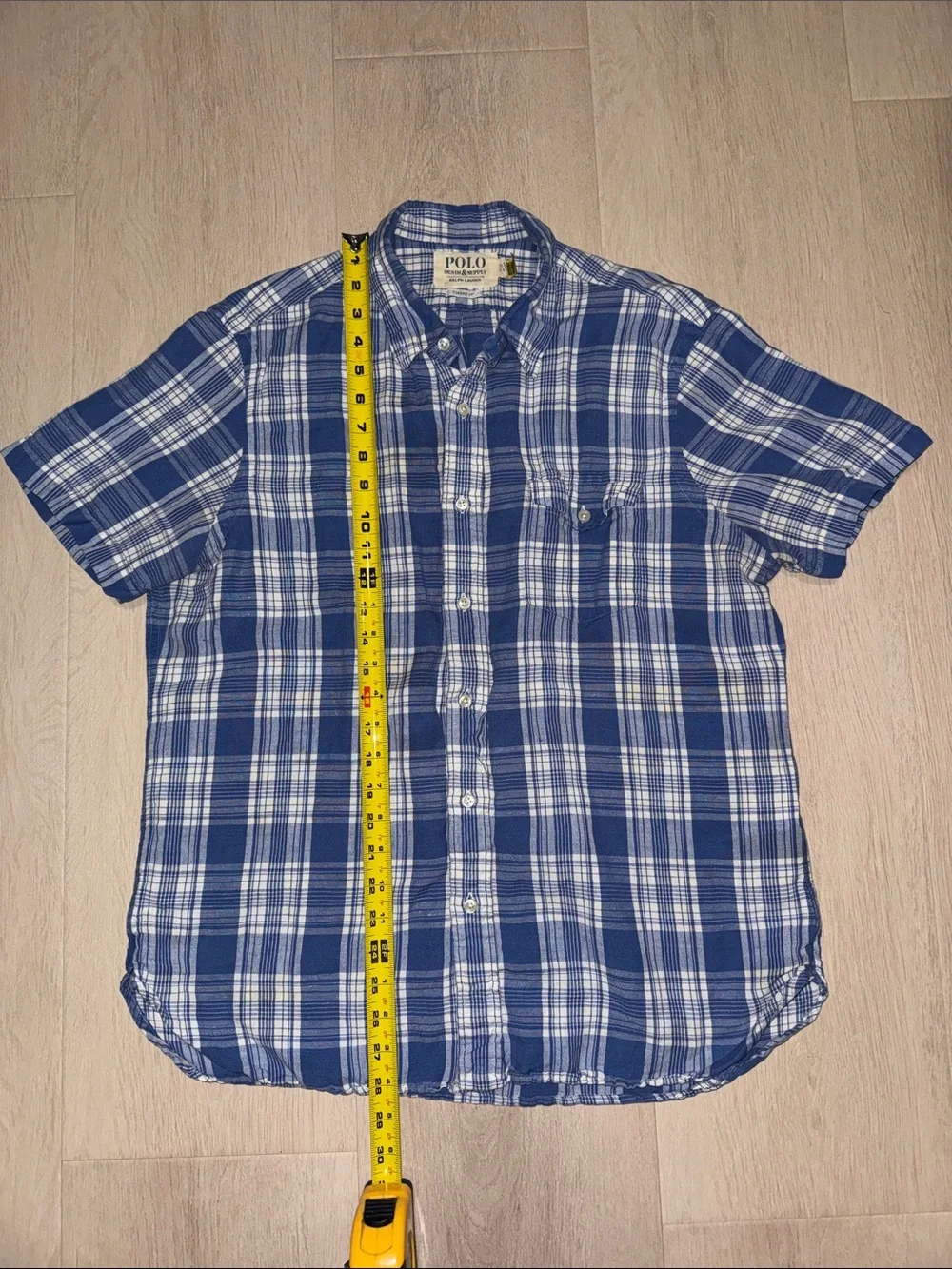 Polo by Ralph Lauren Navy & White Plaid Short-Sleeve Button-Down Shirt